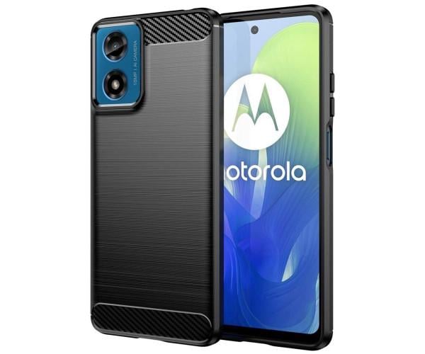  Чехол - накладка Polished Carbon для Motorola Moto G04 / G04s / E14 Черный