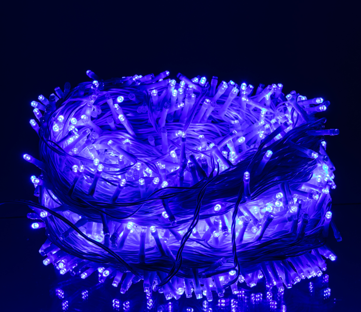 Гирлянда нить уличная 1000 LED 100 м от сети белая нить Синий - фото 6 Гирлянда нить уличная 1000 LED 100 м от сети белая нить Синий - фото 6