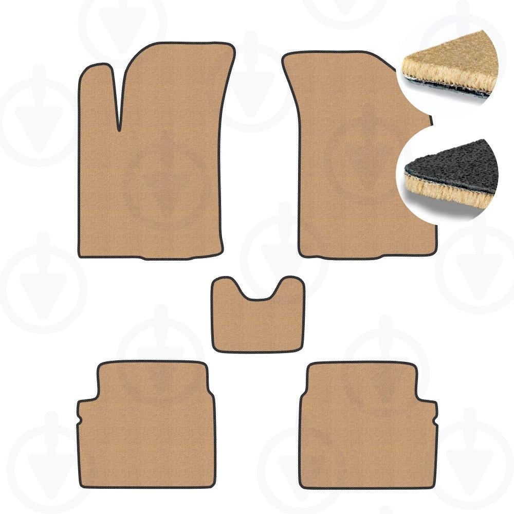 Комплект килимків в салон Star-Tex для Chevrolet Aveo T200/T250 2002-2011 р. хетчбек текстиль/Fortuna Бежевий/Чорний (16825-64-80-84)