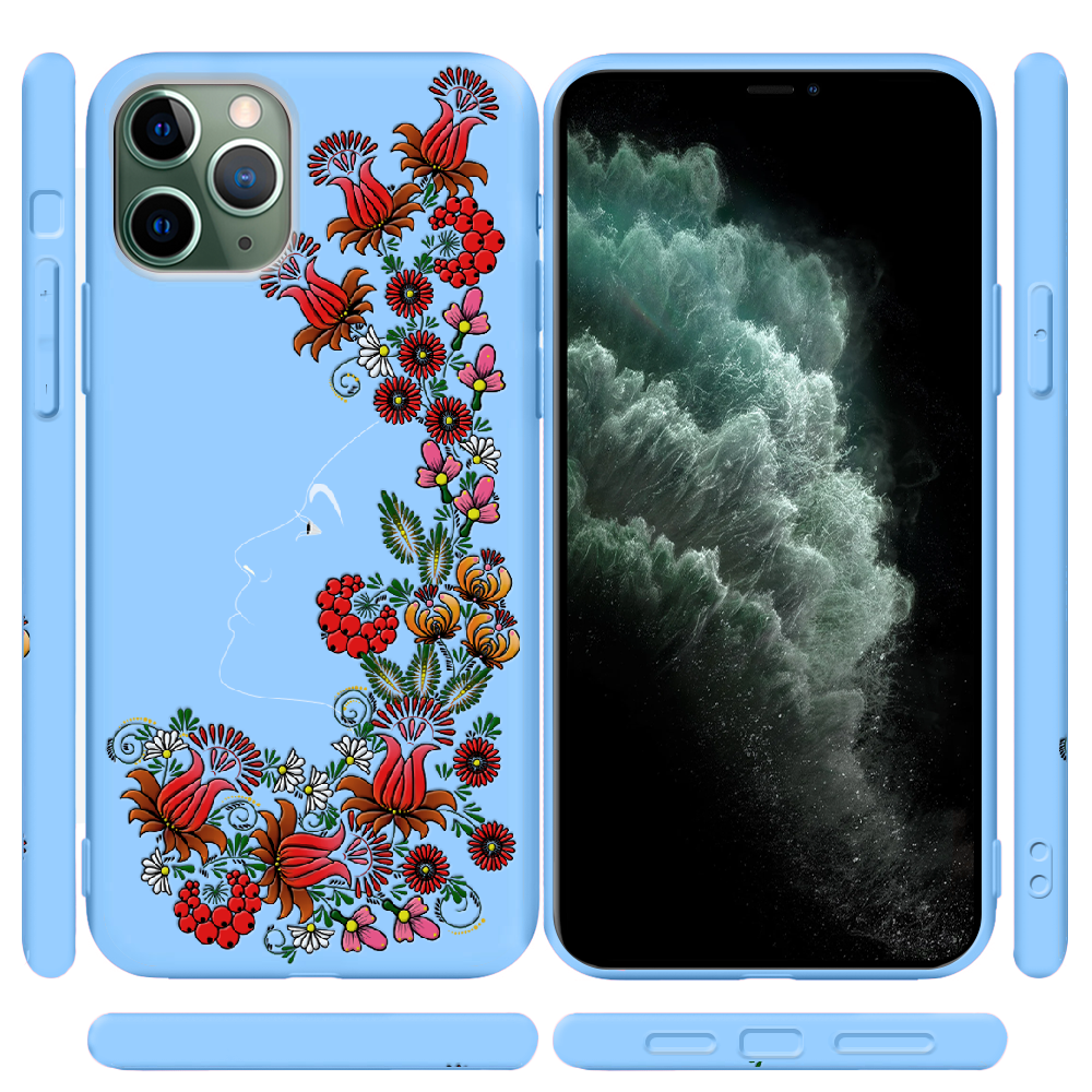 Чехол Boxface iPhone 11 Pro 3D Ukrainian Muse Голубой силикон (38189-bk64-43045) - фото 2