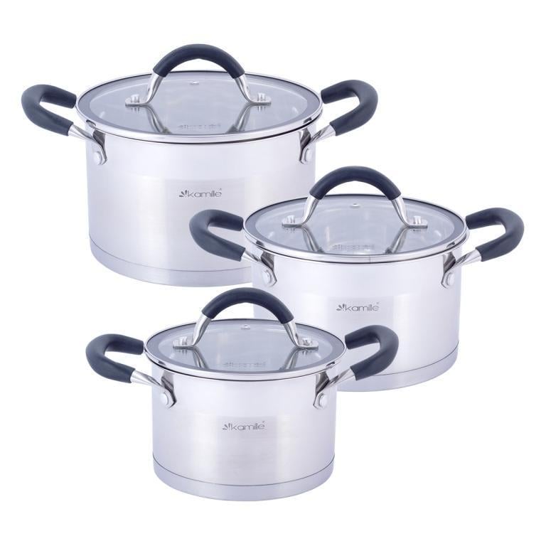 Набор кастрюль Kamille KM-5752 из нержавеющей стали 6 предметов (2479402708)