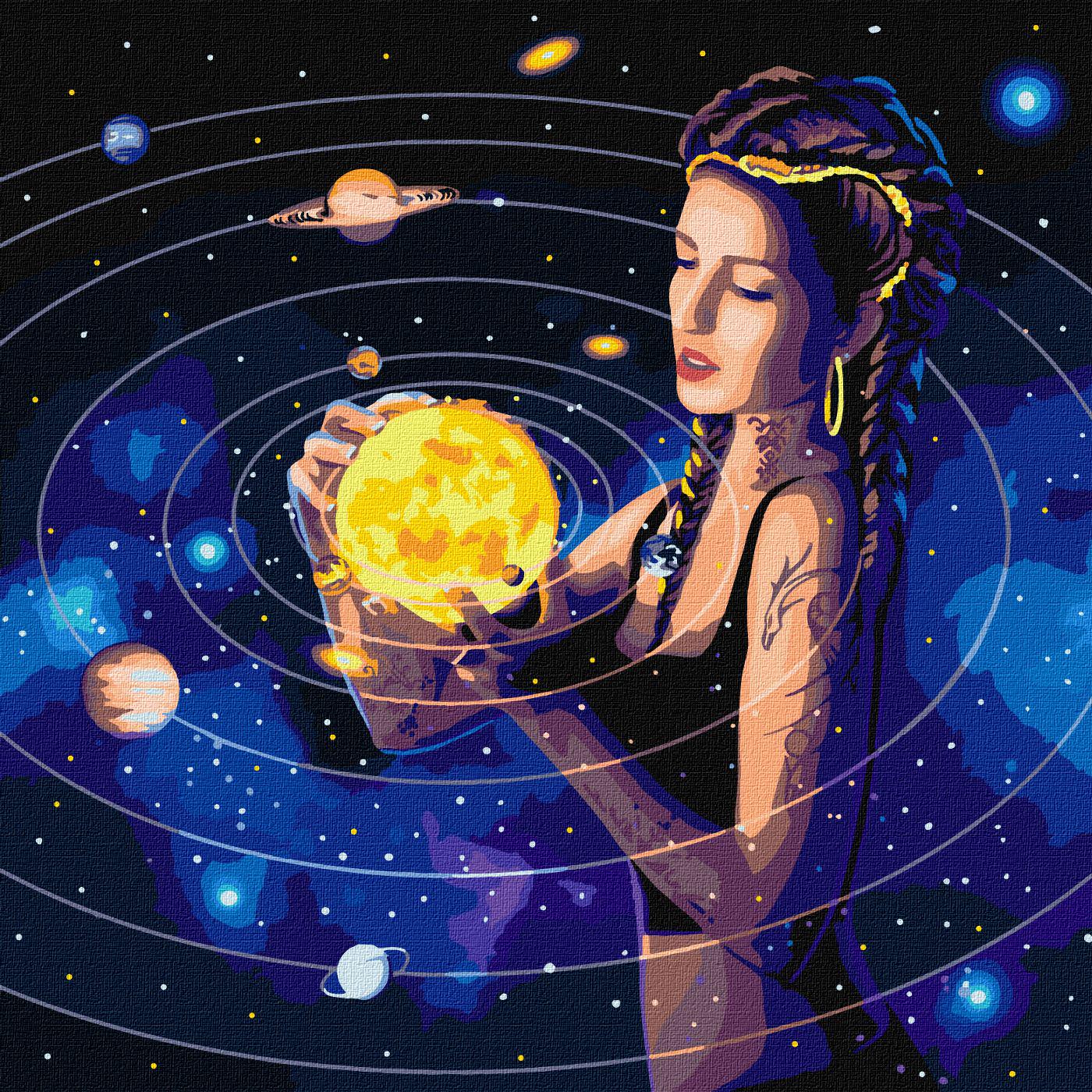 Картина по номерам Идейка Покоряя вселенную с красками металлик 50x50 см (Id-KHO9539)