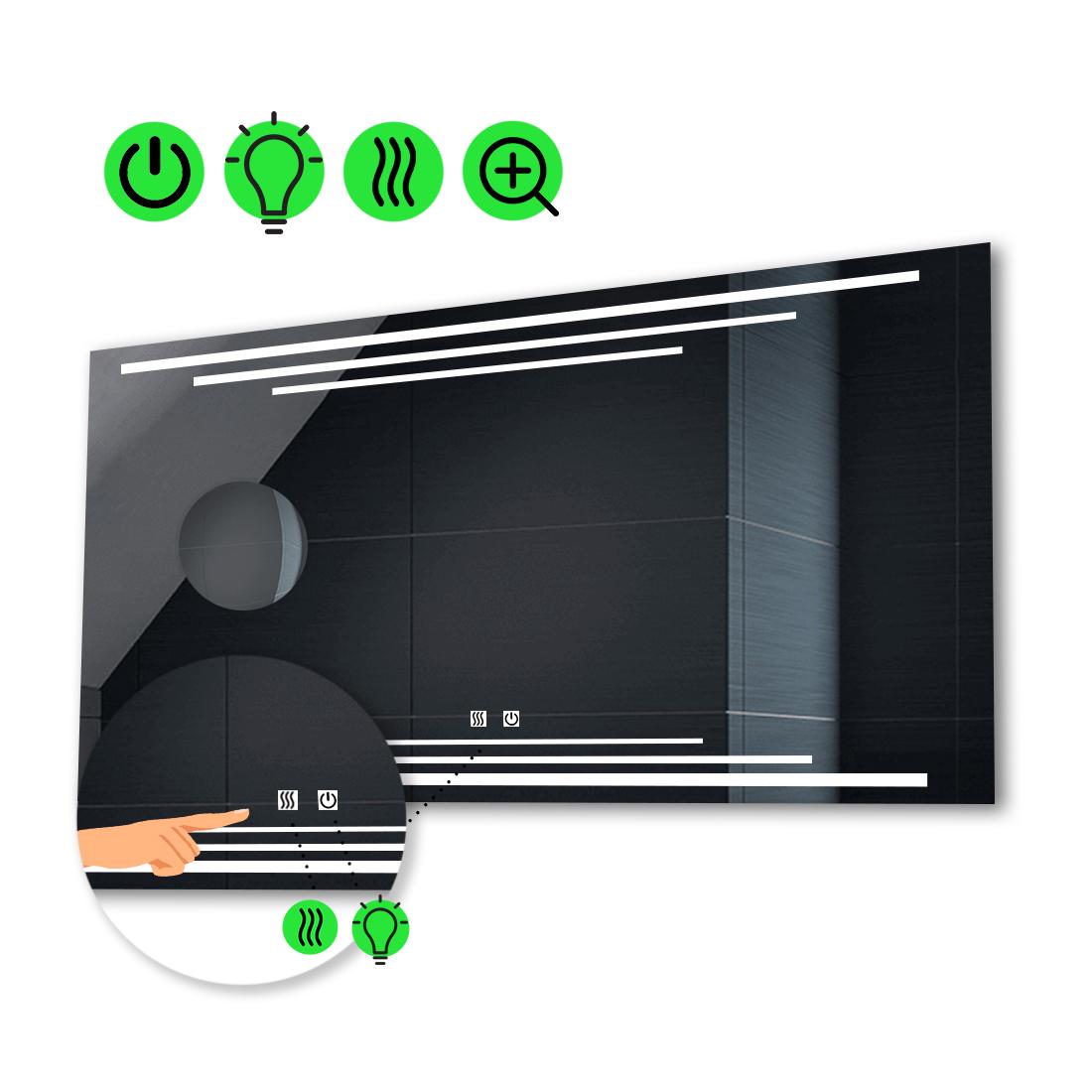 LED-зеркало 80x60 см с двумя сенсорами/подогревом и линзой без подсветки Francisca (Franciscag35)