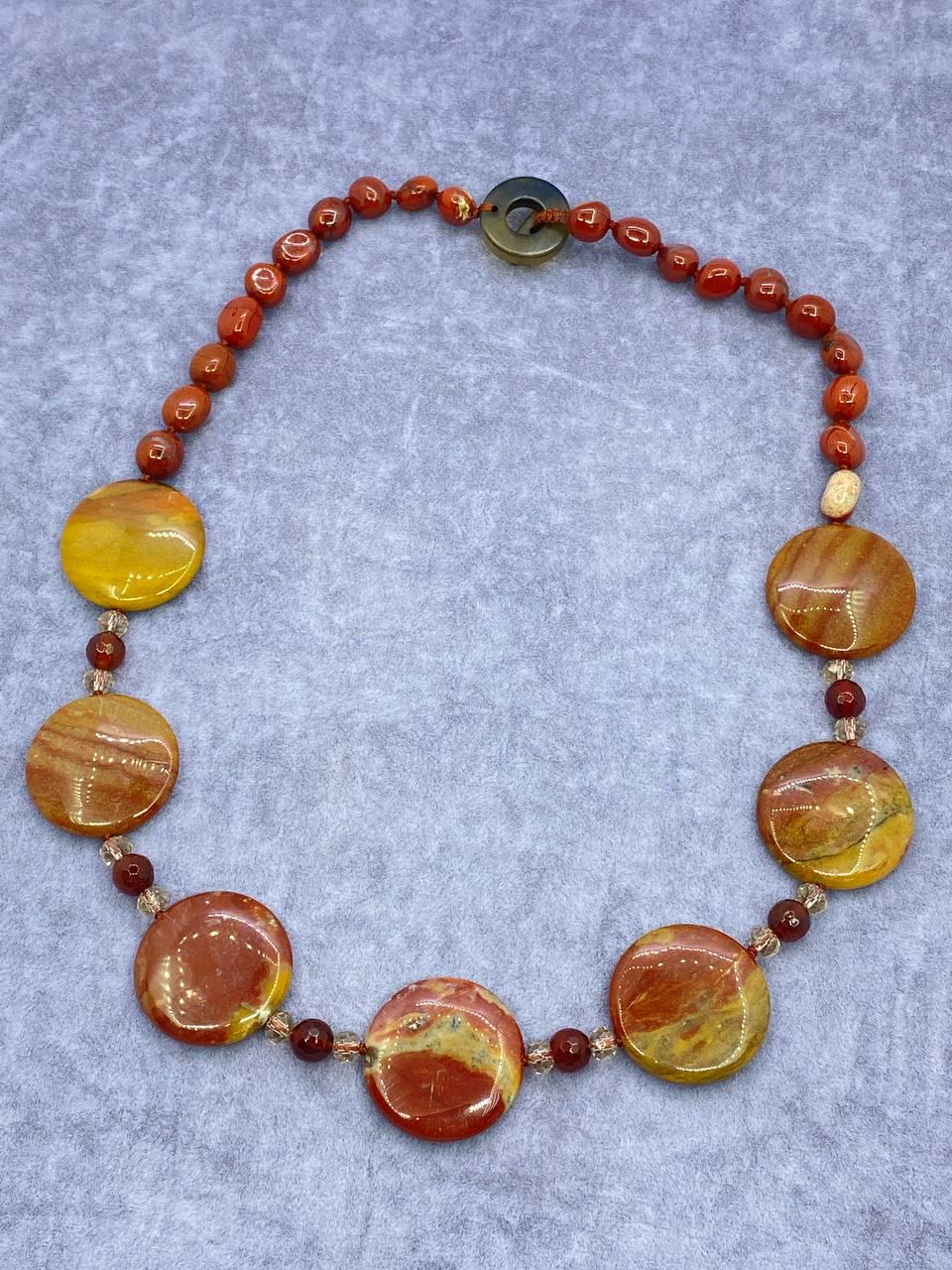 Бусы сердолик 52 см Разноцветный (9928)