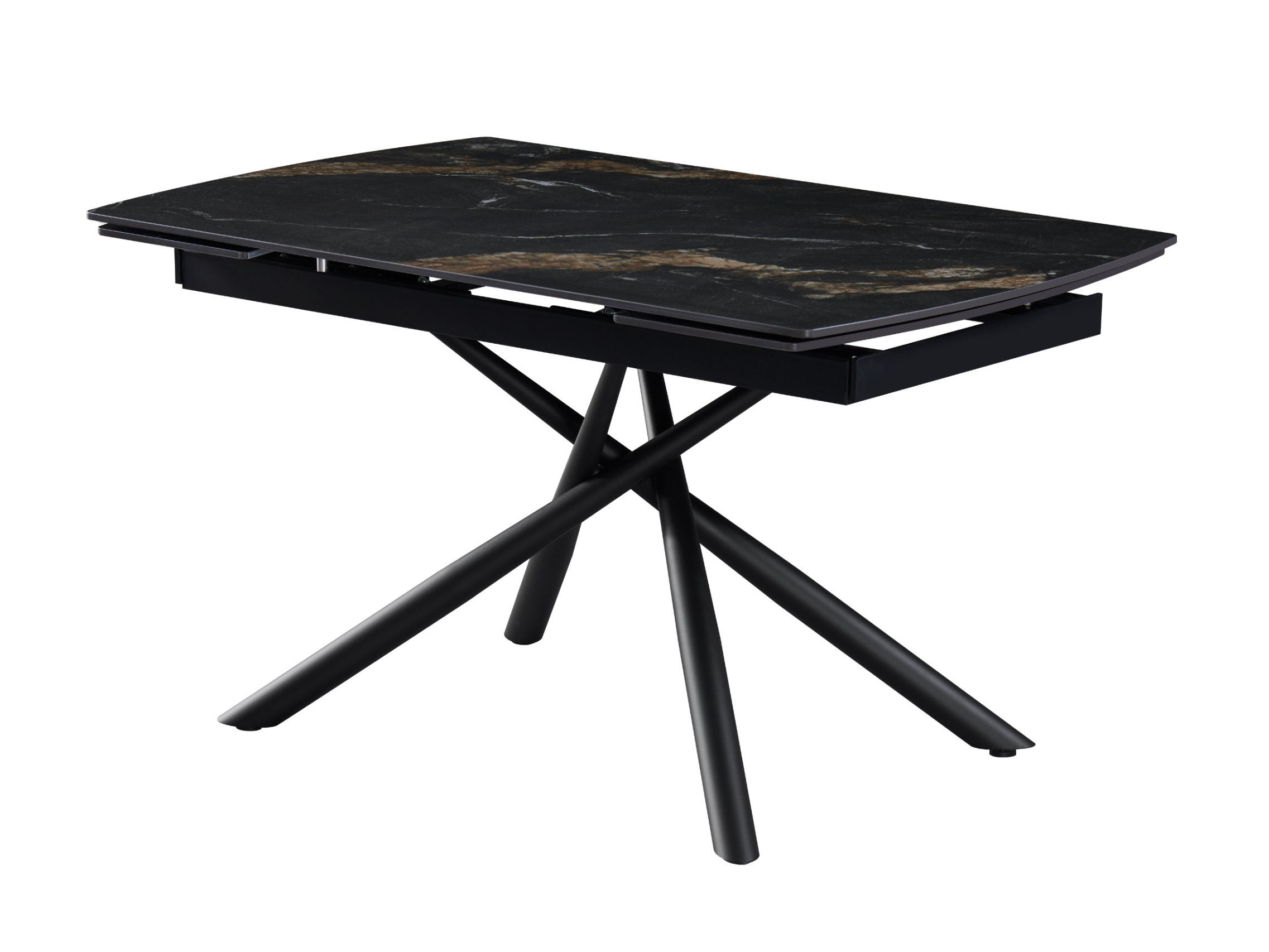 Стіл обідній розсувний Vetro Mebel Піно 1400- 2000x900x760 мм П’єр блек/Чорний (TМL-1200-1) - фото 1 Стіл обідній розсувний Vetro Mebel Піно 1400- 2000x900x760 мм П’єр блек/Чорний (TМL-1200-1) - фото 1