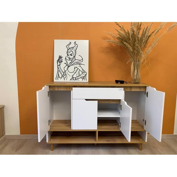 Комод с дверцами и ящиком без ручек Салливан Т-2 1200x330x830 мм Антрацит - фото 7