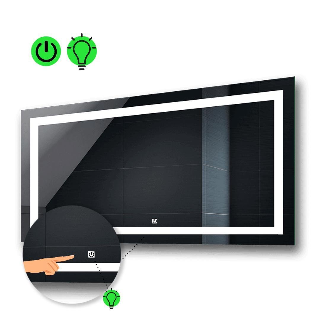 Зеркало с LED подсветкой Karnet с сенсорной кнопкой управления 80x70 см (karnetg54)