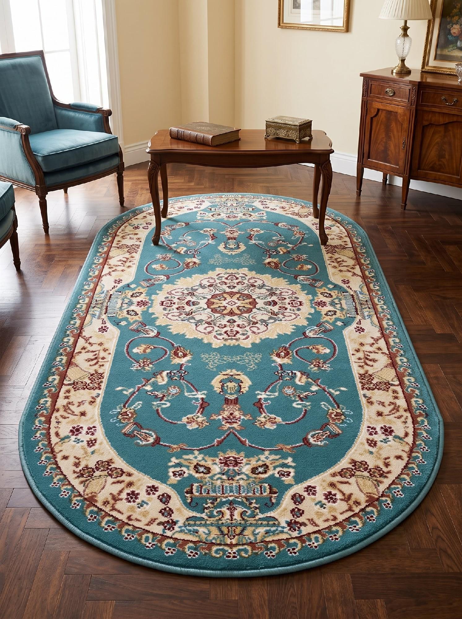 Ковер Iranian Star 2657A овал 100x200 см Blue (105891020)
