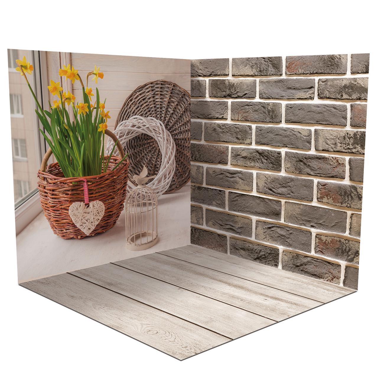 ᐉ Виниловый угловой фотофон 120x120 см Frontlit 450 г/м2 №58051