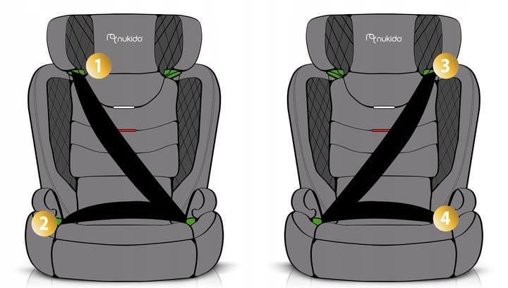 Автокрісло дитяче Nukido Louis Isofix 15-36 кг Чорний (710010) - фото 7 Автокрісло дитяче Nukido Louis Isofix 15-36 кг Чорний (710010) - фото 7