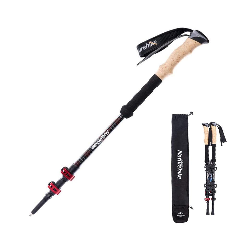 Трекінгові палиці Naturehike NH20DS003 135 см 2 шт. Чорний/Червоний