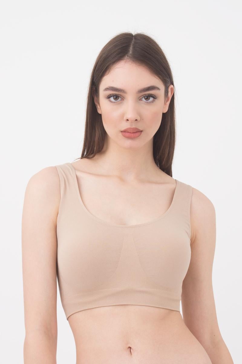 Топ безшовний Giulia TANK TOP на широких бретелях S/M Beige/Naturale (4823102996370)