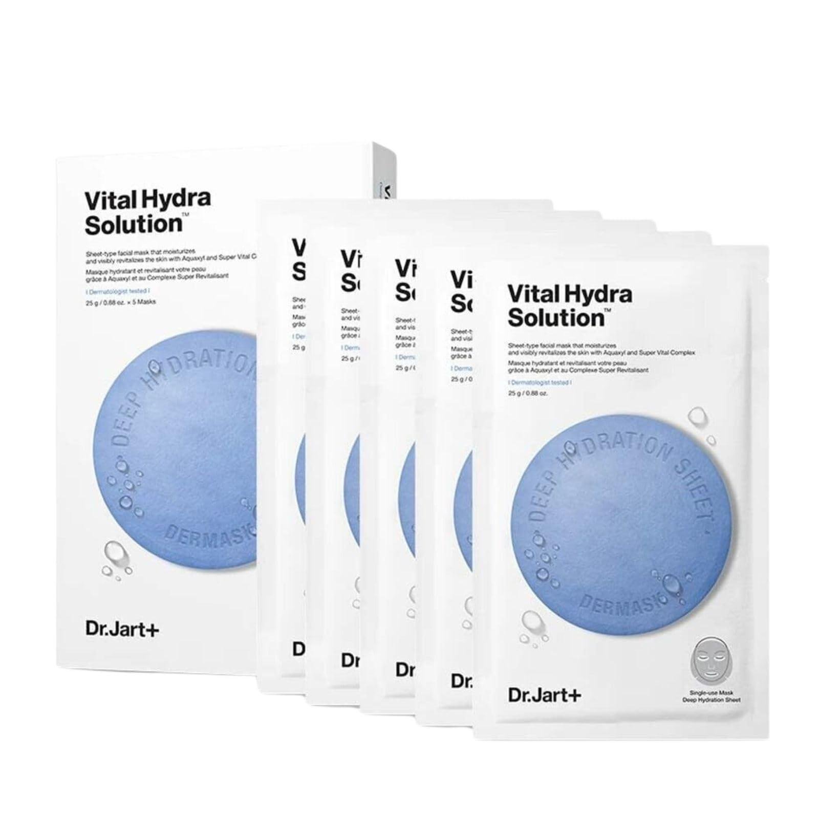 Маска тканевая Dr.Jart+ Dermask Vital Hydra Solution Face Sheet Mask 5 шт. - фото 2 Маска тканевая Dr.Jart+ Dermask Vital Hydra Solution Face Sheet Mask 5 шт. - фото 2