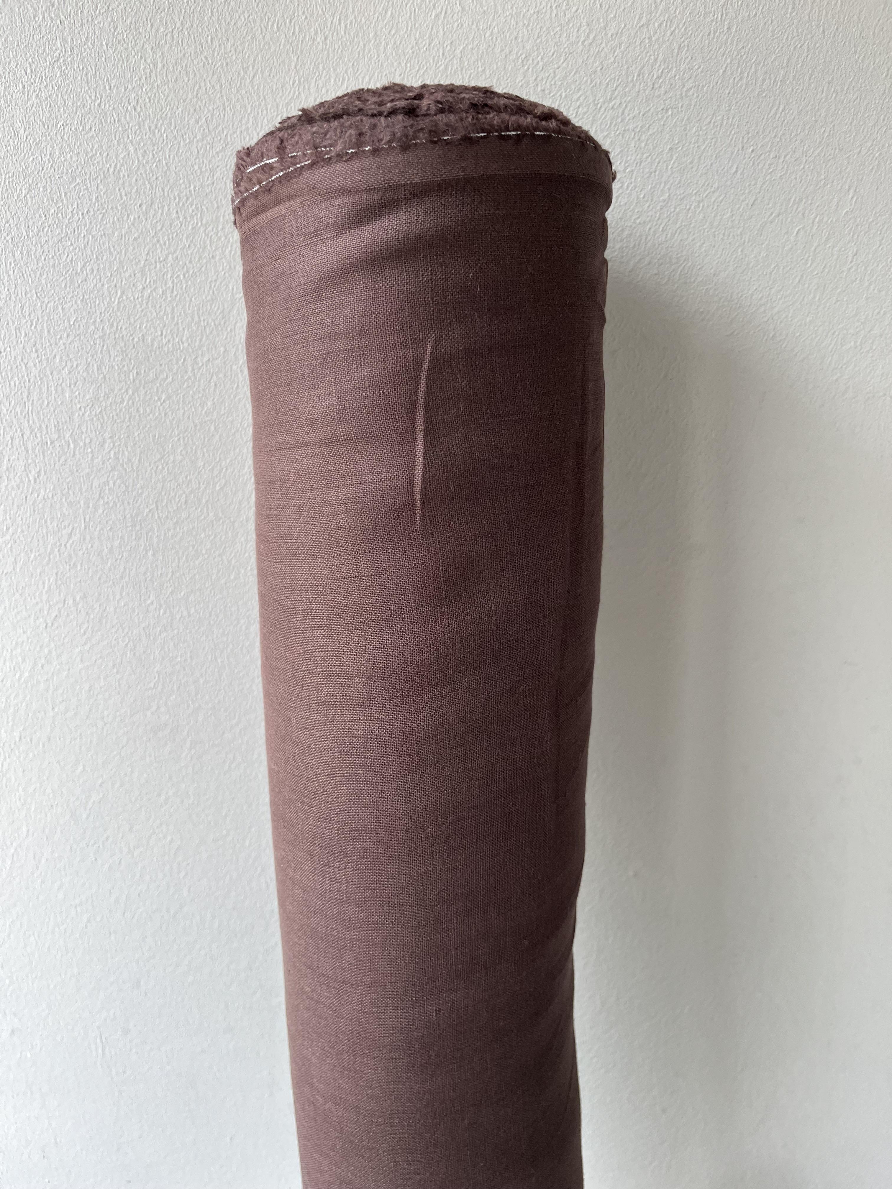 Ткань натуральная льняная Linen Plus 148 см цвет 1547 Шоколадный - фото 2