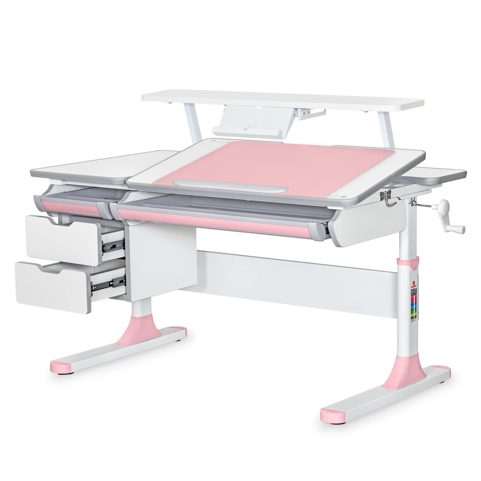 Парта школьная эргономичная детская трансформер Mealux Hamilton Multicolor с полкой S-50 Белый/Розовый (BD-680 W/G MC +PN+S50 WG) Парта школьная эргономичная детская трансформер Mealux Hamilton Multicolor с полкой S-50 Белый/Розовый (BD-680 W/G MC +PN+S50 WG)