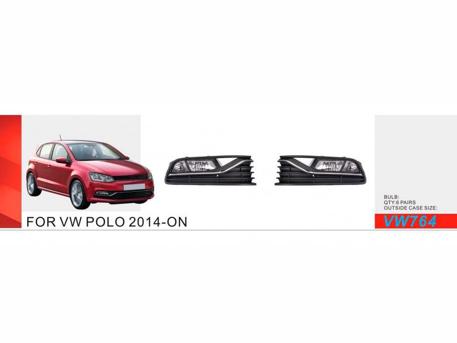 Фары противотуманные Volkswagen Polo 2014-17 DLAA V W -764 W с проводкой - фото 2