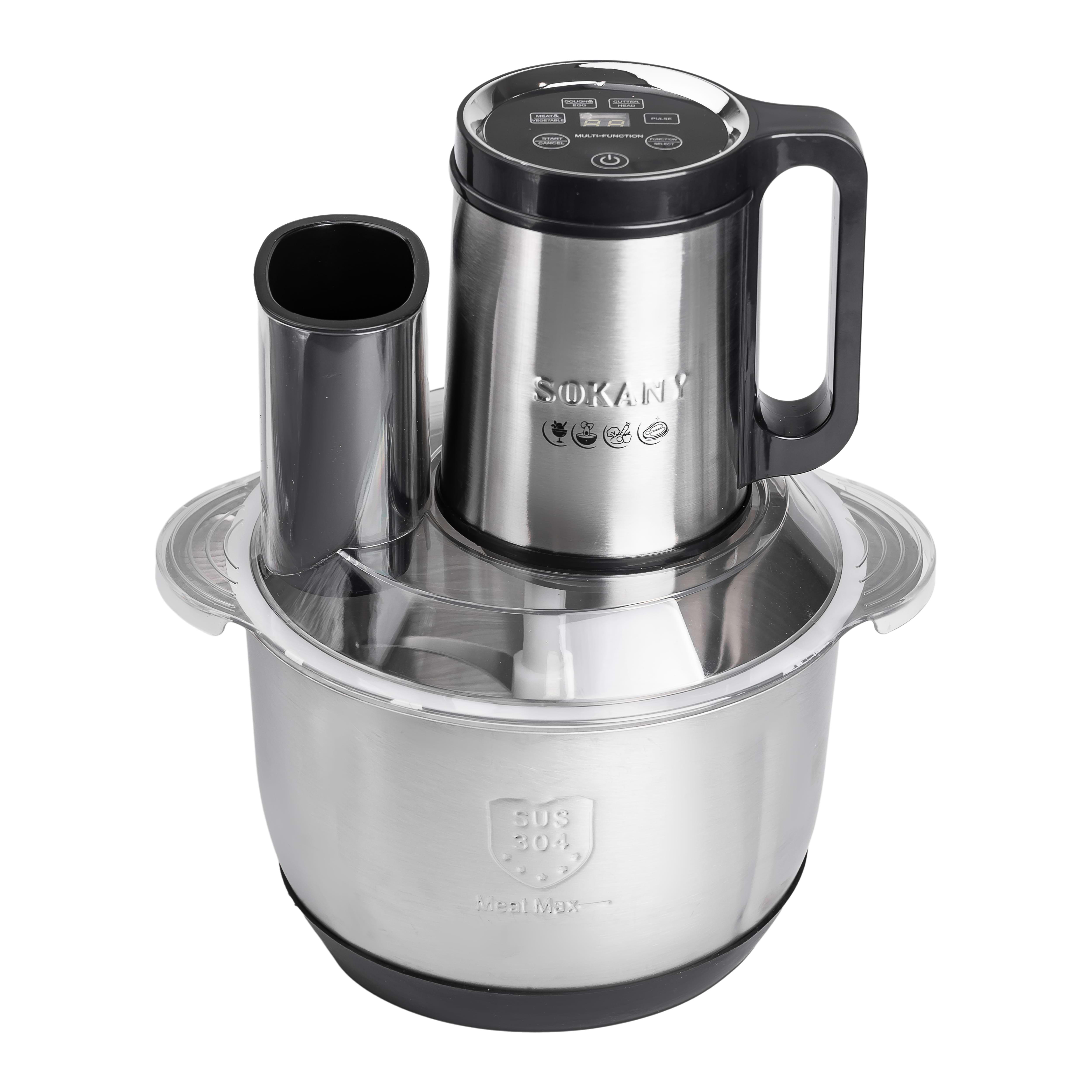 Измельчитель электрический Sokany 6в1 с чашей/нержавеющая сталь 5,5 л 800 Вт (SK-06036/12)