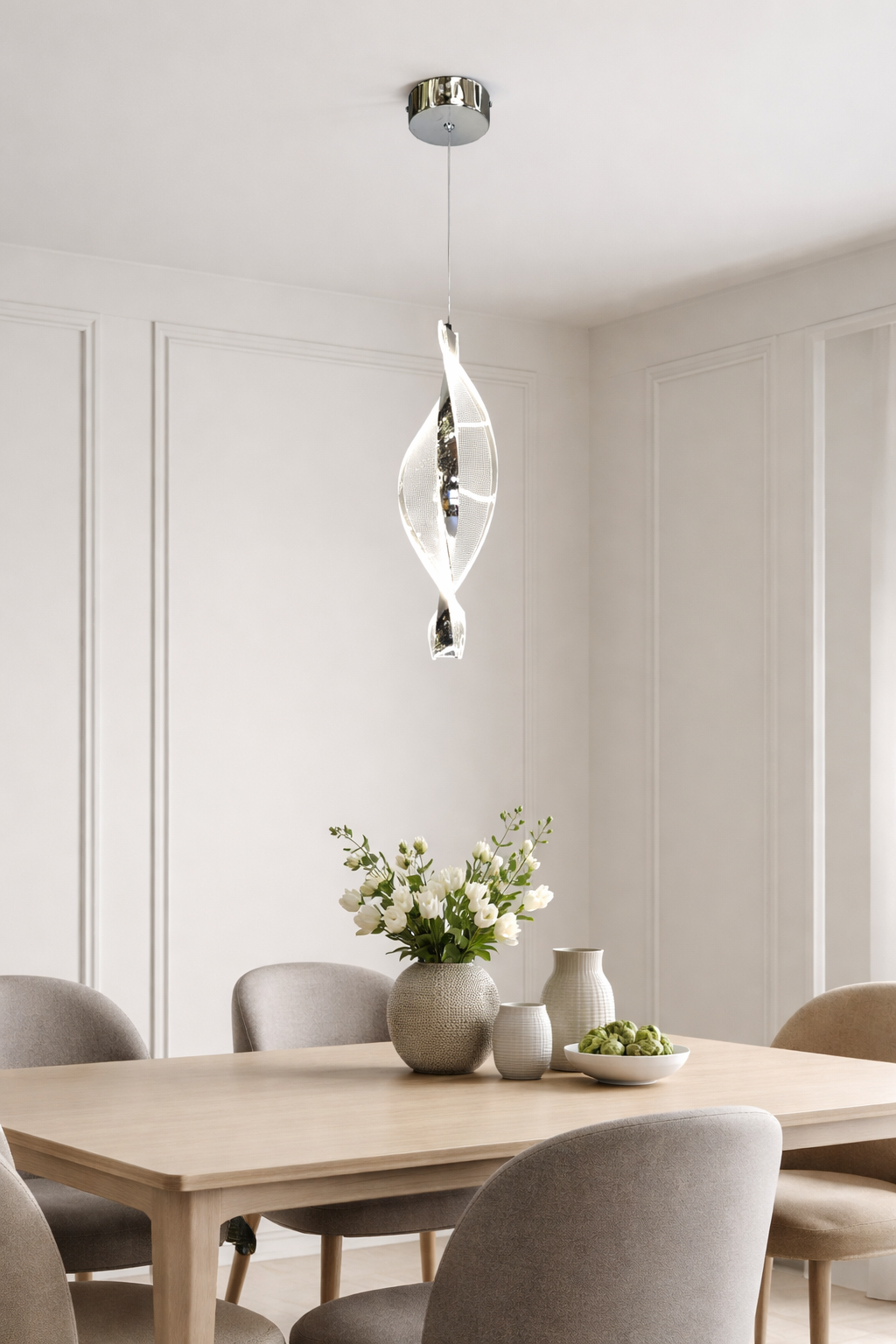Подвесной светильник Silver Leaf Twist LED нейтральный свет 11W (20394/1СН)