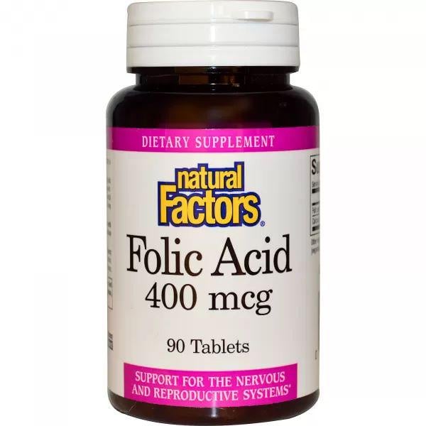 Фолієва кислота Natural Factors Folic Acid 400 mcg 90 Tabs