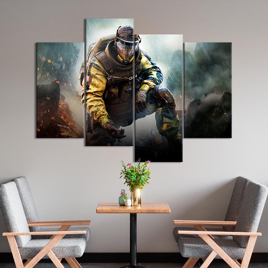 Настенний декор Мрачный постер игры Tom Clancy’s Rainbow Six Осада 129x90 см (A182-4)