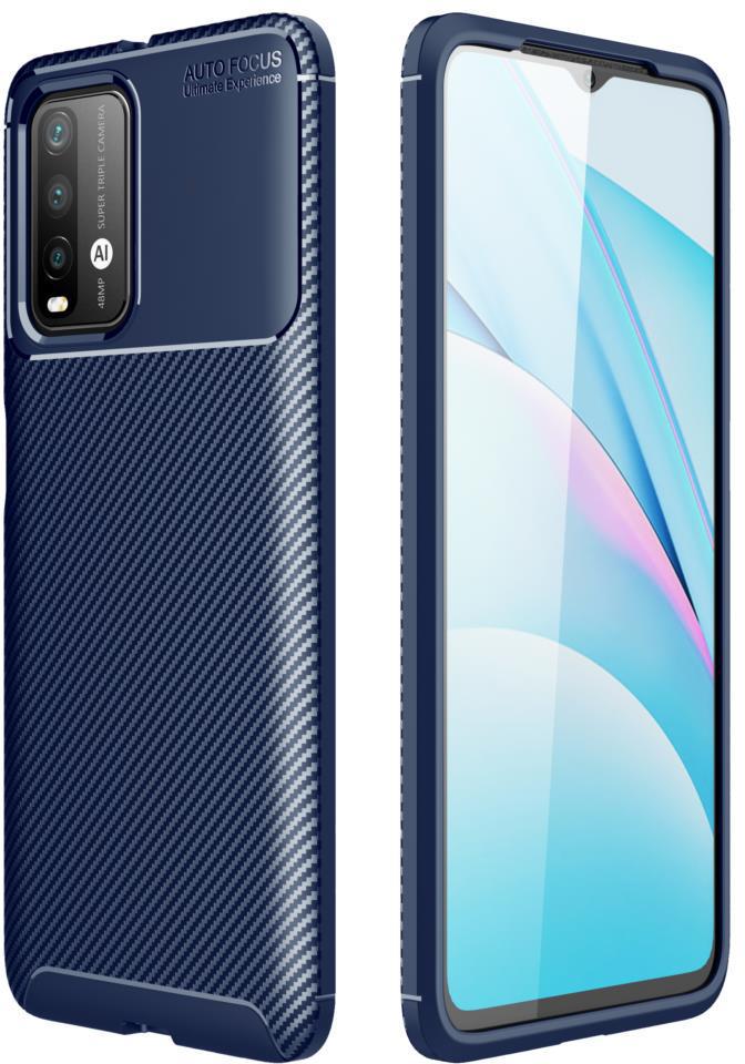 Чехол накладка Auto Focus Carbon для Xiaomi Redmi 9T Blue (20079-28)