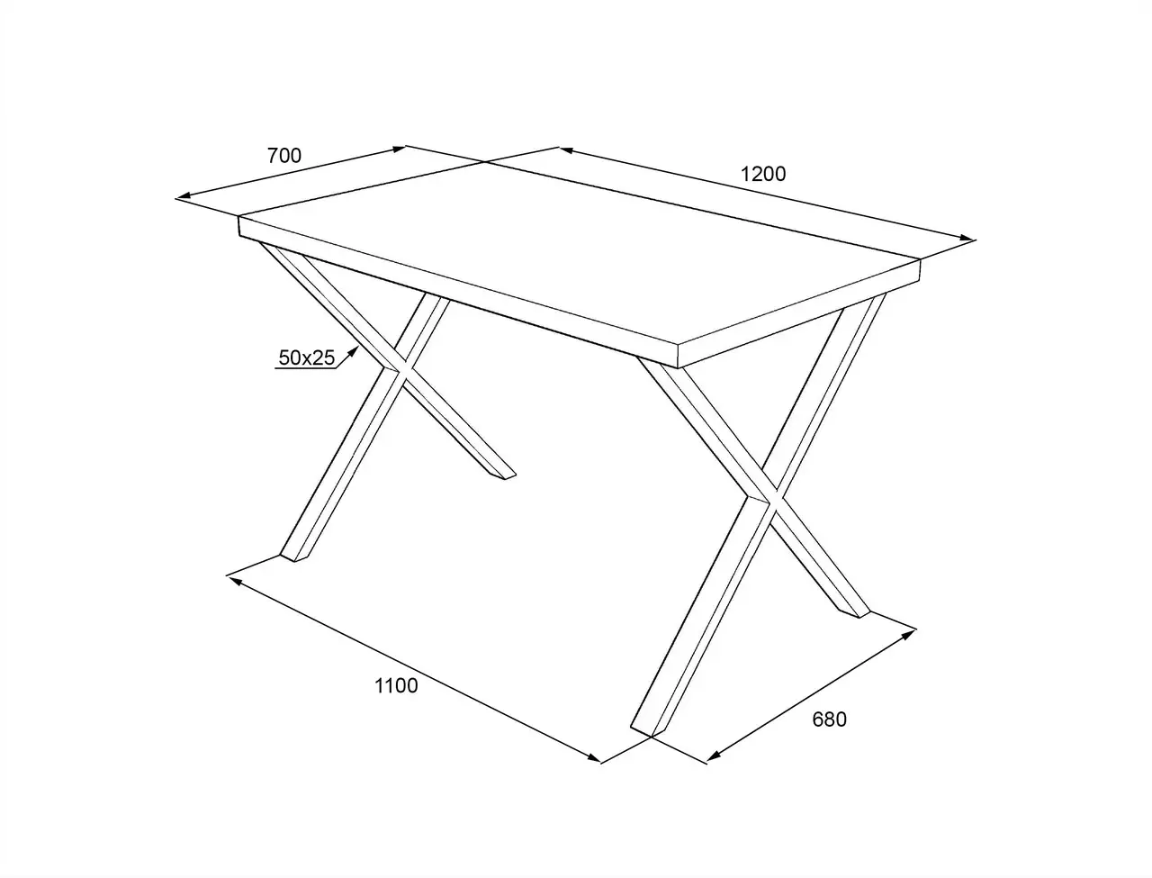 Стол прямоугольный Lofty Серия 16 из ясеня 1200х700 мм (11294426) - фото 2