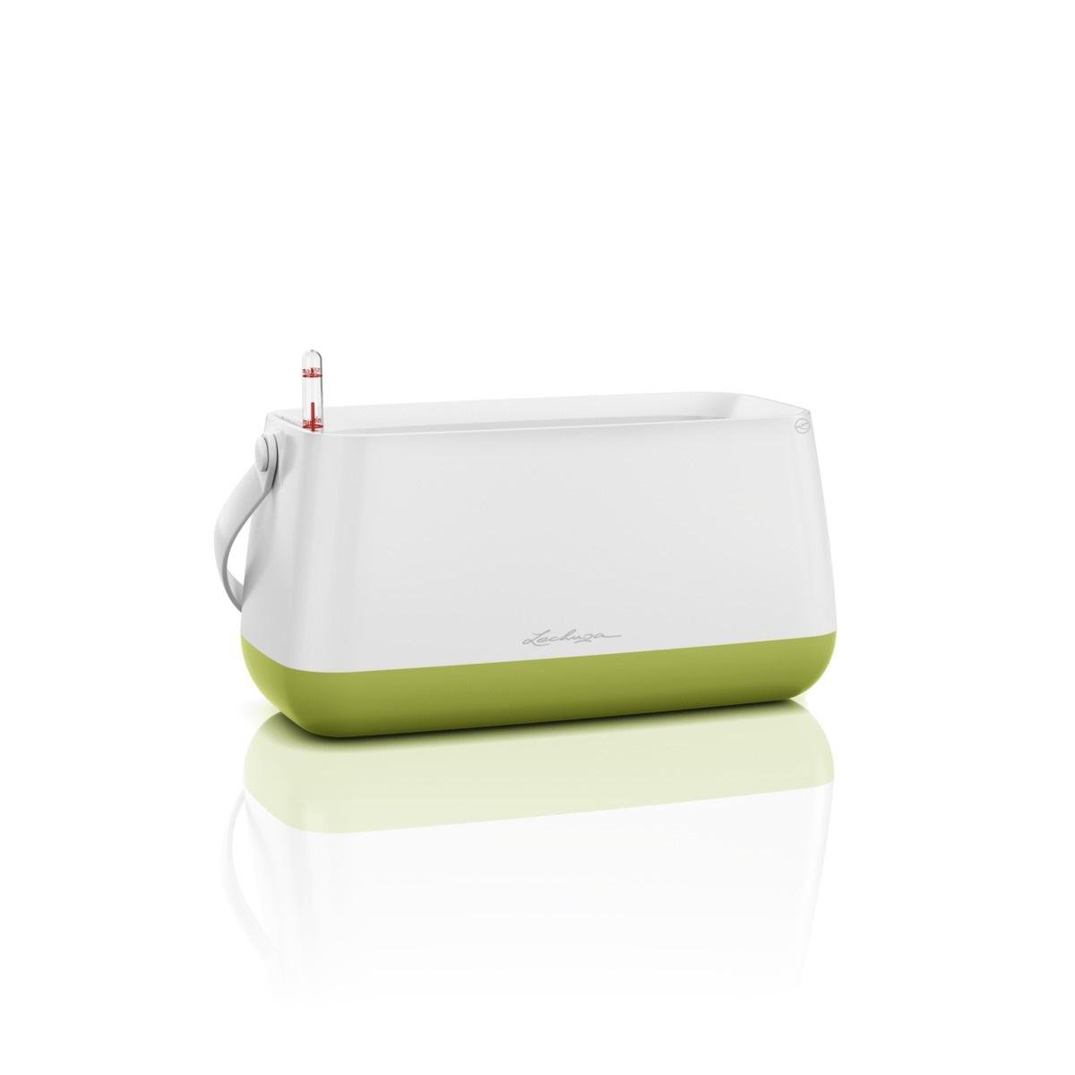 Умное кашпо-корзина Lechuza Yula прямоугольное 17x38x18 см Бело-фисташковый