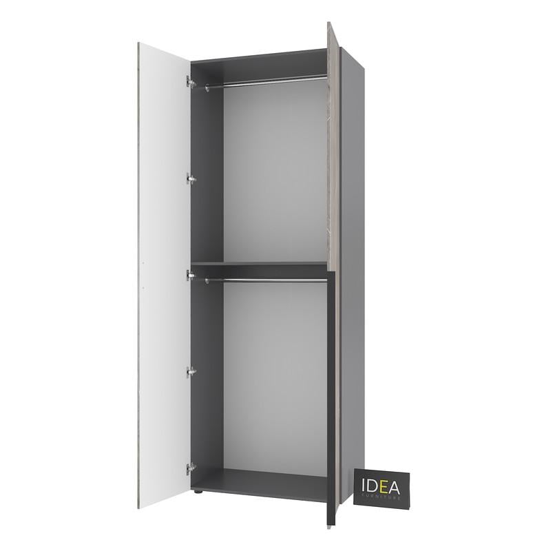 Шафа для одягу Idea С-7.1 з двома штангами Антрацитовий/Юпітер (1808) - фото 4