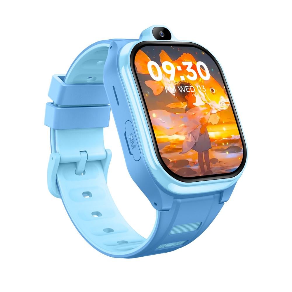 Смарт-часы детские Lemfo AS10 с GPS/SIM-картой/AI-помощником и 2 Мп камерой/видеозвонком и прослушиванием Blue (117261822)