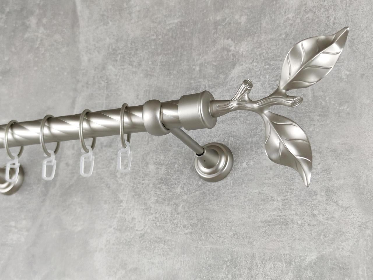 Карниз MStyle металлический для штор однорядный Листок Розы 25 мм крученый 300 см Сатин (5013096)