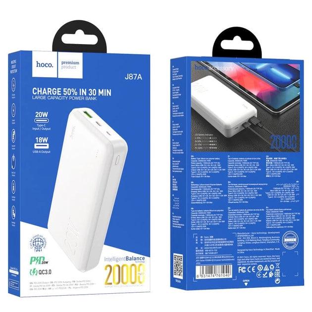 Повербанк HOCO J87A Tacker 20000 mAh 20 W White (000234) - фото 5