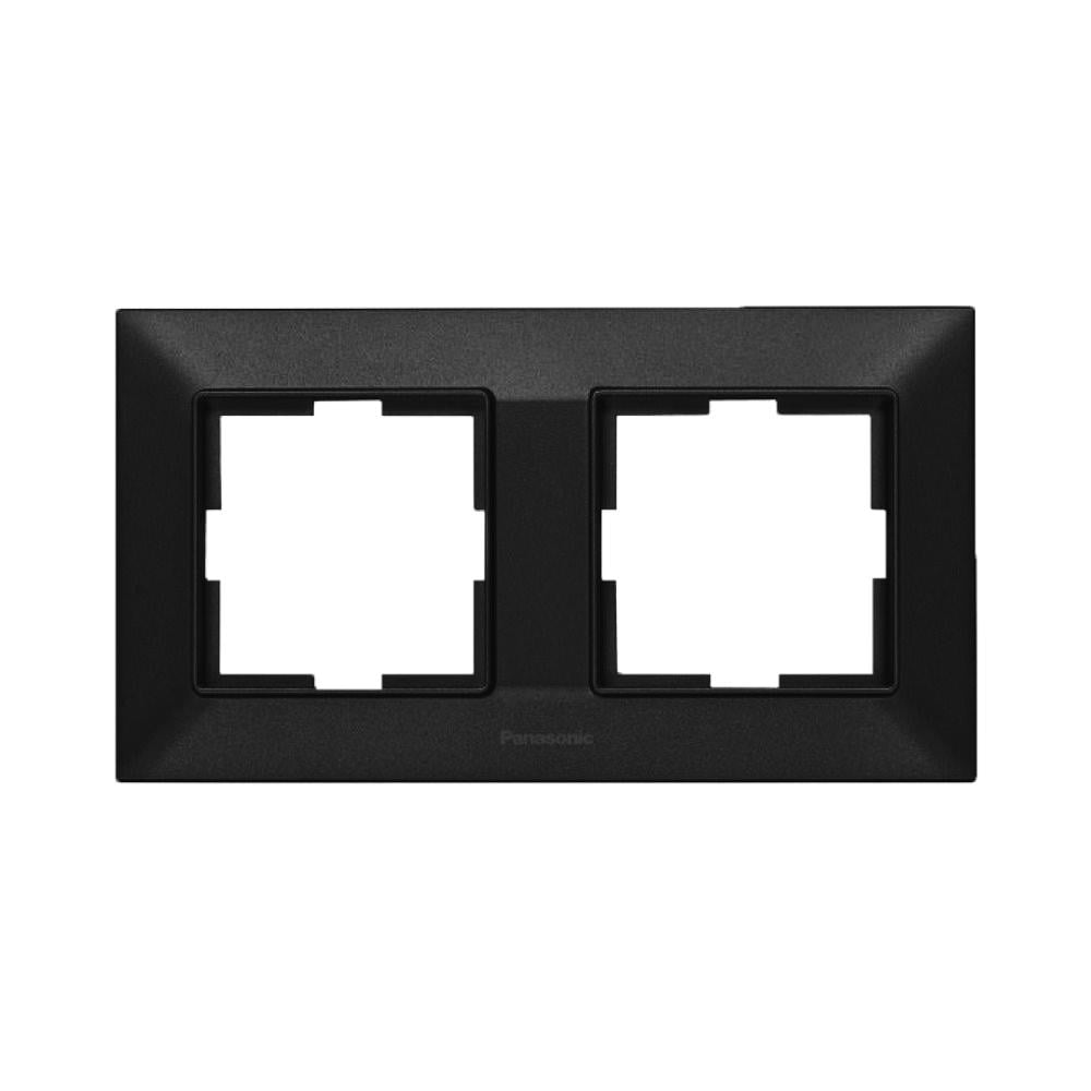 Рамка 2-местная Panasonic Arkedia Slim горизонтальная Черный (23867827)