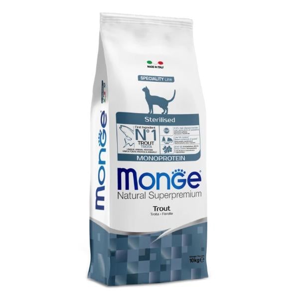 Корм для кошек сухой Monge Cat Sterilised с форелью 10 кг (000025737)