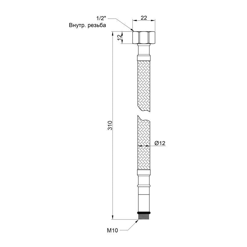 Подводка гибкая для воды SDPlus М10 30 см 2 шт. (SD396W30) - фото 2 Подводка гибкая для воды SDPlus М10 30 см 2 шт. (SD396W30) - фото 2