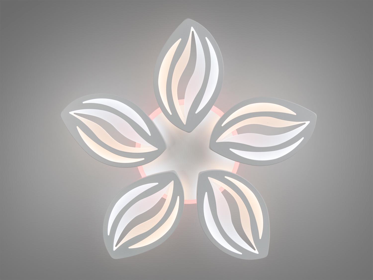 Люстра стельова LED підсвічування/димер/пульт 75W Білий (8092/5WH 3col dim) - фото 2 Люстра стельова LED підсвічування/димер/пульт 75W Білий (8092/5WH 3col dim) - фото 2