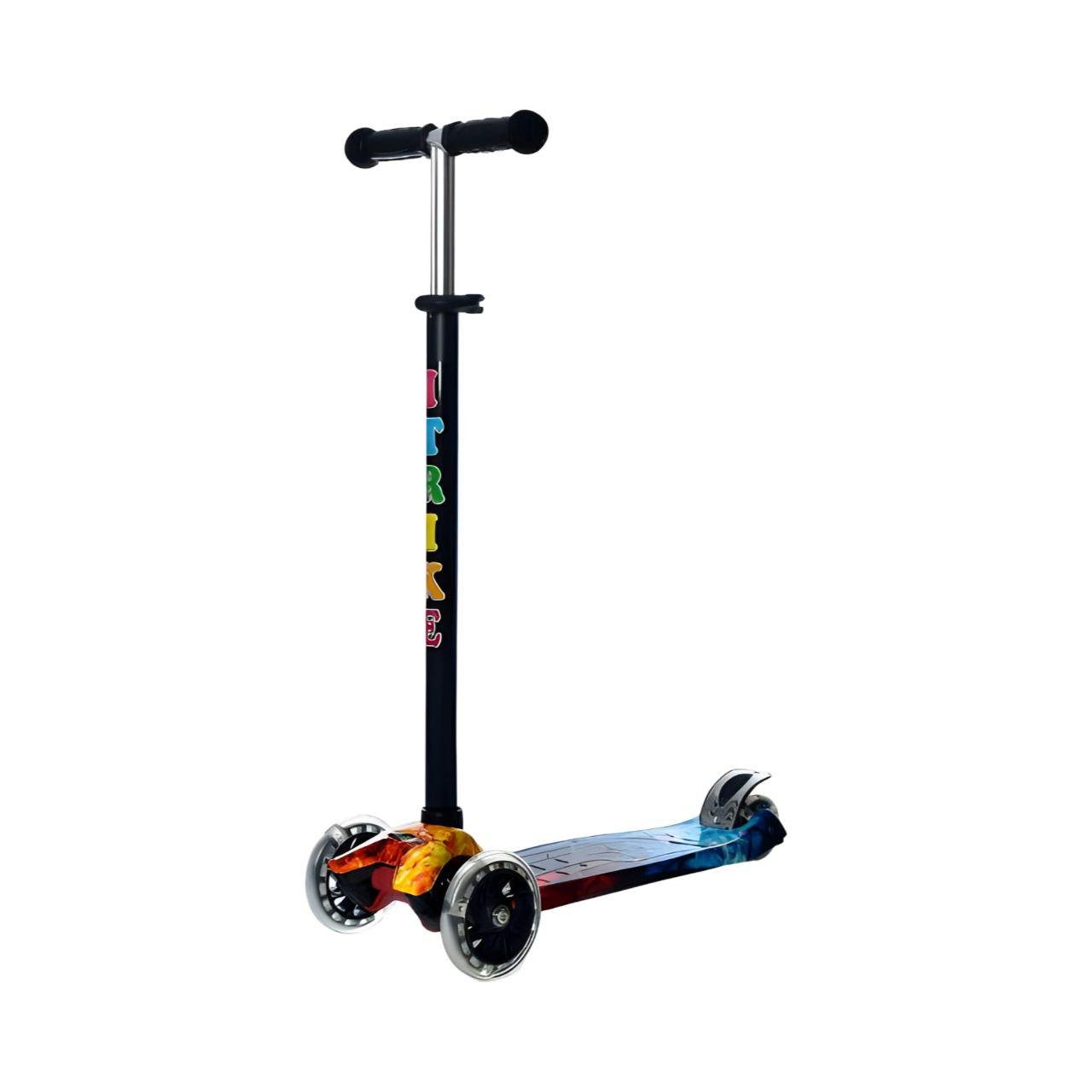 Самокат JR 3-055-1-WP14 трехколесный складной с подсветкой Синий (24785614) Самокат JR 3-055-1-WP14 трехколесный складной с подсветкой Синий (24785614)