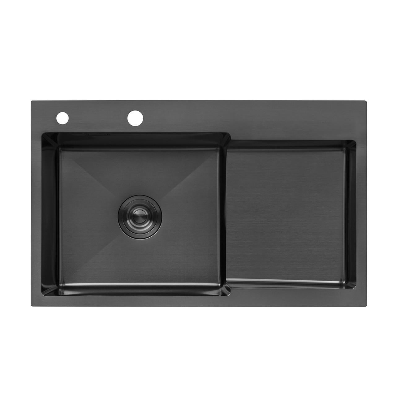 Мойка для кухни Kroner KRP Schwarze 7848LHM PVD 3,0/1,0 мм