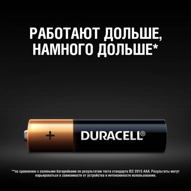 Батарейки лужні Duracell AAA LR03 MN2400 Basic 2 шт. - фото 7