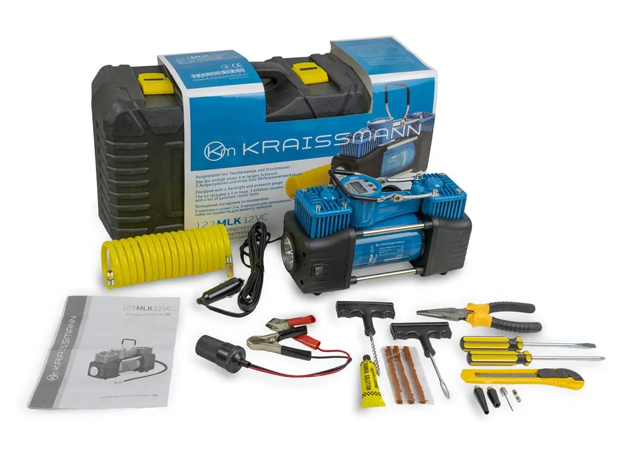 Компресор автомобільний з набором інструментів KRAISSMANN 123 MLK 12VС (2307004) Компресор автомобільний з набором інструментів KRAISSMANN 123 MLK 12VС (2307004)