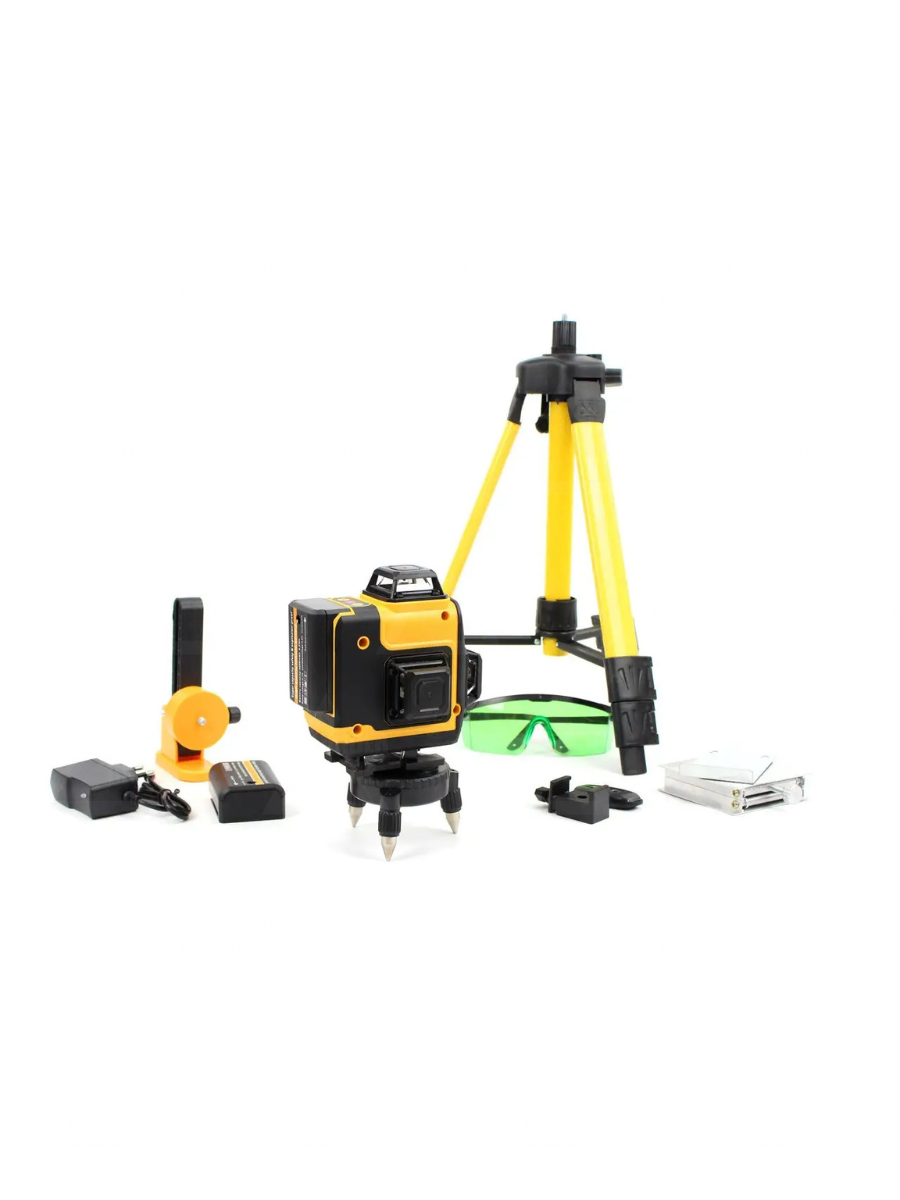 Лазерный нивелир аккумуляторный 3D-4D 3,7V 5AH 16-линейный с зеленым лучом и аксессуарами Желтый (9044972798) - фото 8 Лазерный нивелир аккумуляторный 3D-4D 3,7V 5AH 16-линейный с зеленым лучом и аксессуарами Желтый (9044972798) - фото 8