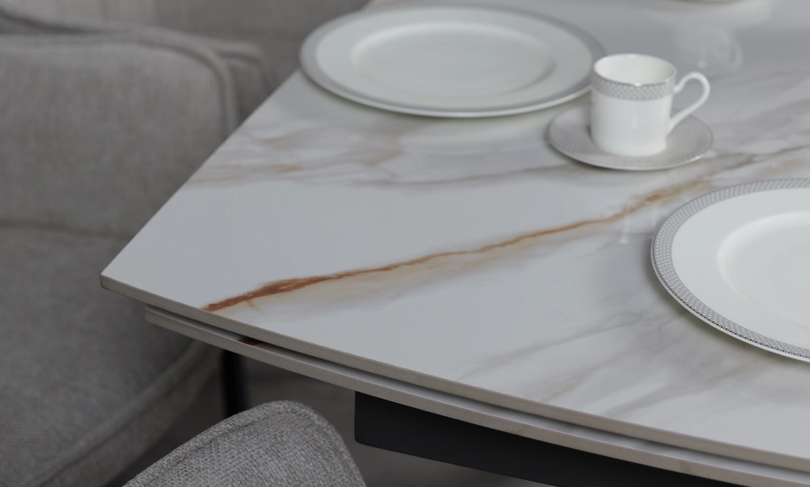 Стол Вираж черные ножки 1400/2000x900x750 мм Молочный глянец (2147486769) - фото 12