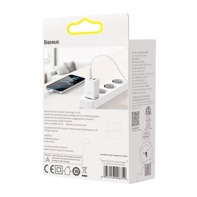 Зарядний пристрій Baseus Super Si Pro Quick Charger C U 30W White (CCSUPP-E02) - фото 7