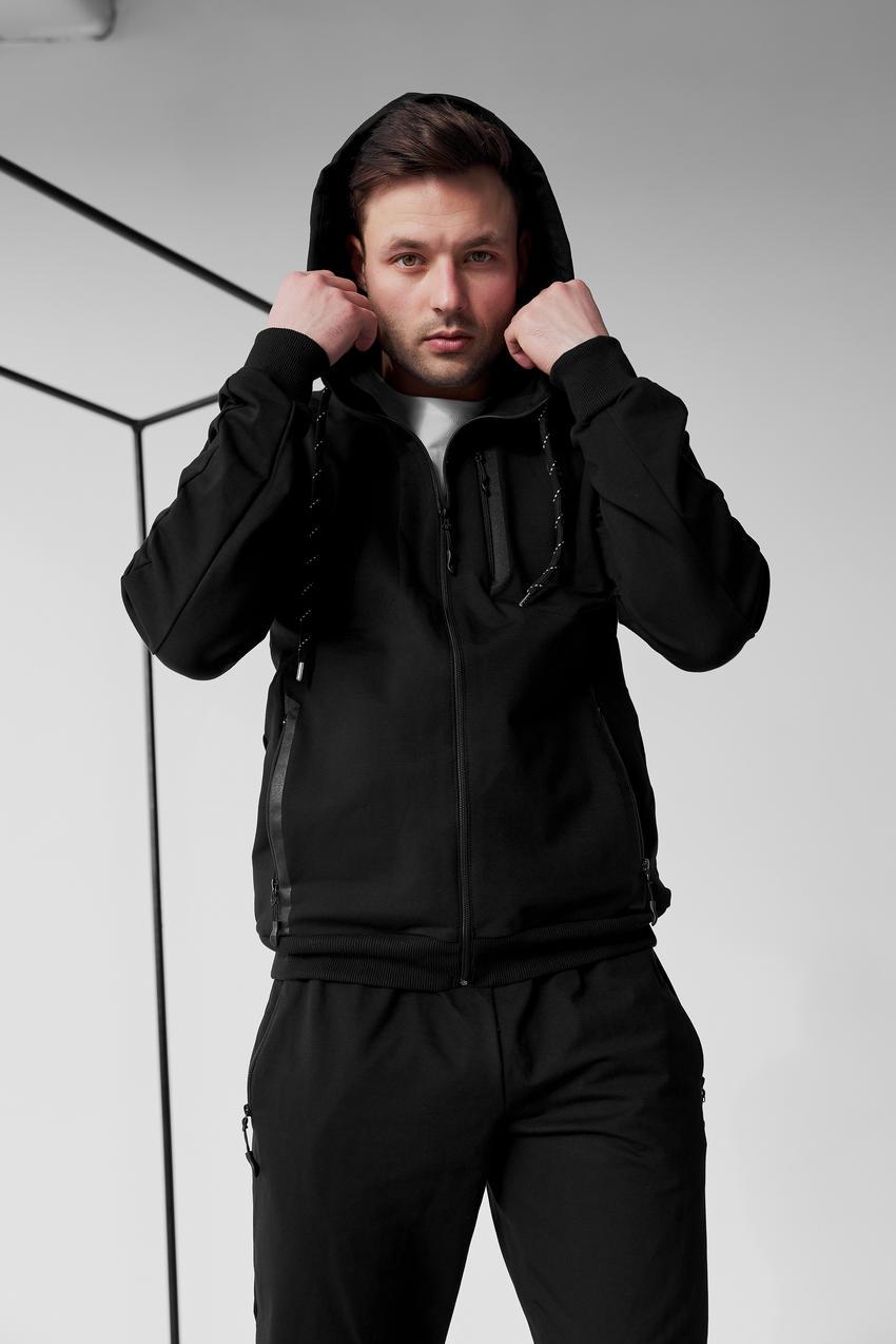 Костюм мужской спортивный М107.2 худи на замке/джогеры XL Черный (799-1-63) - фото 5