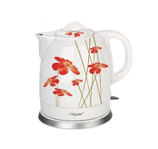 Керамический электрочайник Maestro MR-066 Цветы 1,7 л 2200 Вт (21-53-59839-01)