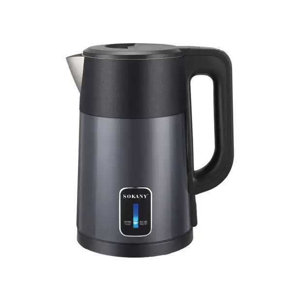 Електрочайник Sokany SK-09017GR 2.5 л 1500 Вт із нержавіючої сталі Чорний (149-107-SK-09017GR)