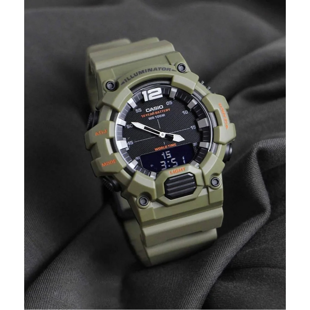 Часы электронные мужские Casio HDC-700-3A2 с двойной индикацией (1141-0088) - фото 2 Часы электронные мужские Casio HDC-700-3A2 с двойной индикацией (1141-0088) - фото 2