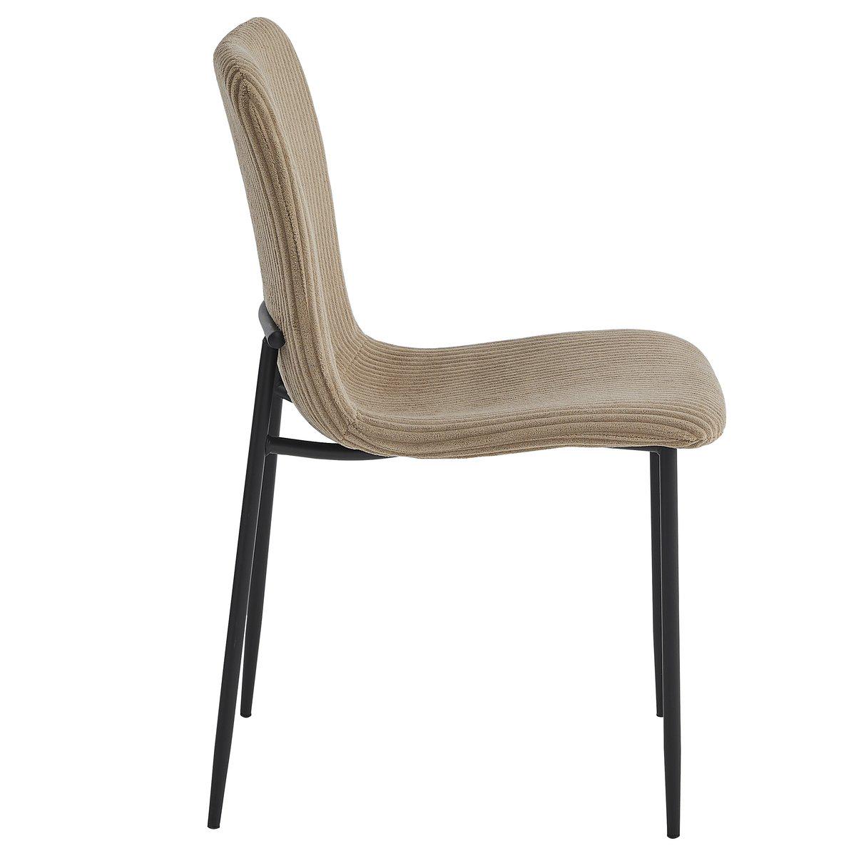 Стул Intarsio TINA вельвет Черный/Бежевый темный (28710934) - фото 2 Стул Intarsio TINA вельвет Черный/Бежевый темный (28710934) - фото 2