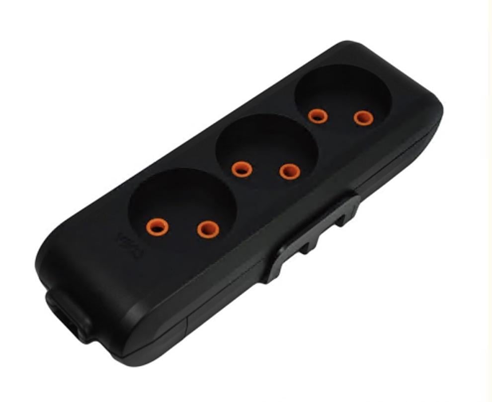 Колодка тримісна Viko Multi-Let без заземлення Чорний (27849495)