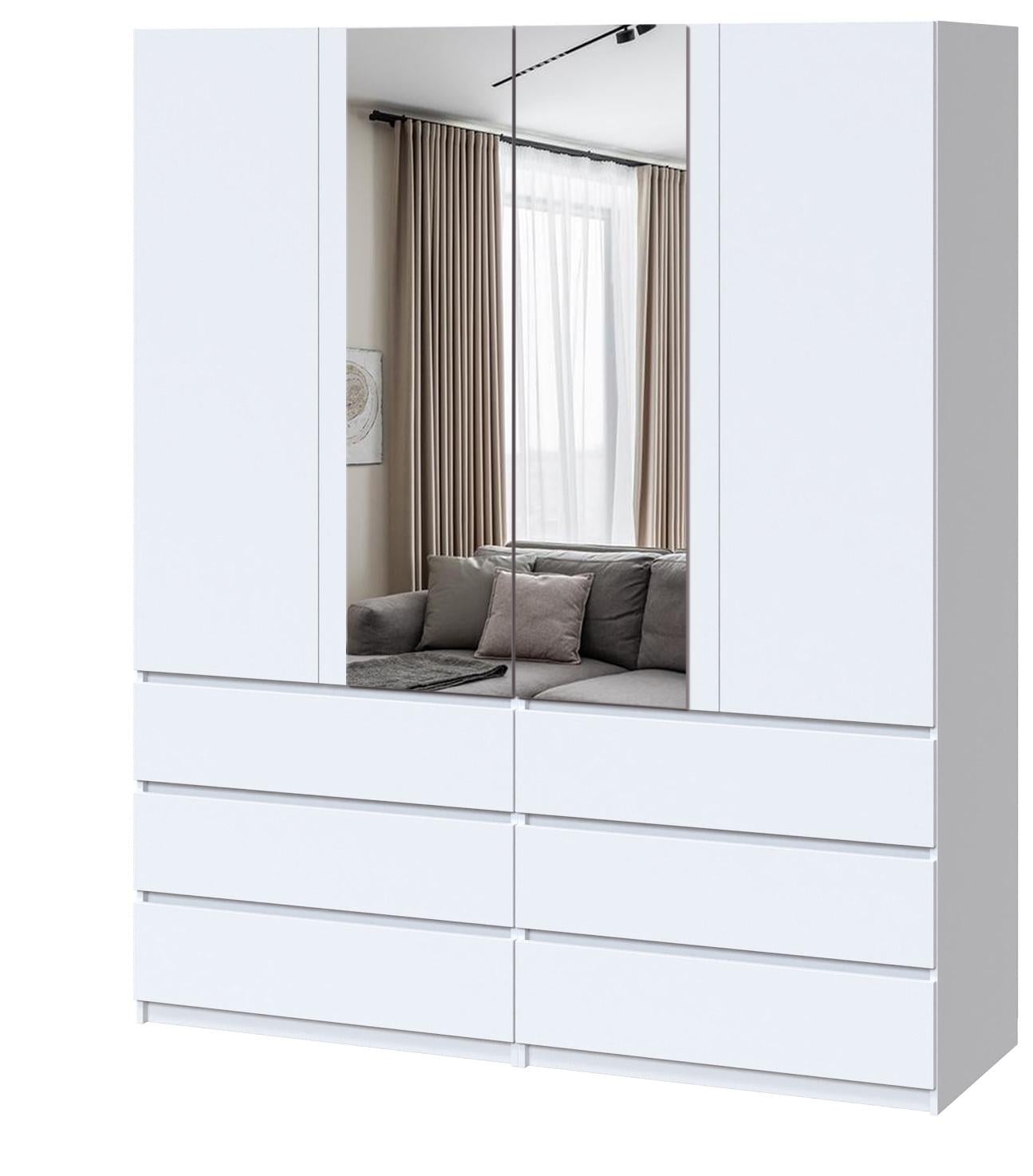 Шкаф в прихожую с ящиками Мастер Форм Брайт 1800х520х2000 мм Белый (32242)