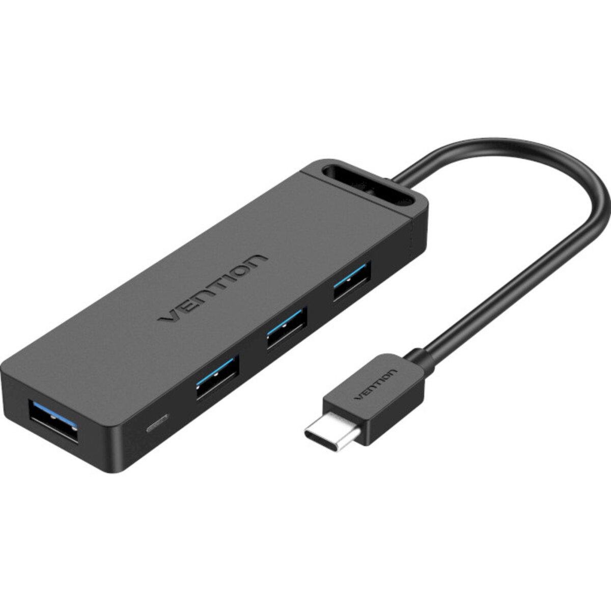 Хаб Vention USB 3.0 Type-C с питанием 4 порта 0,5 м Черный (611414)